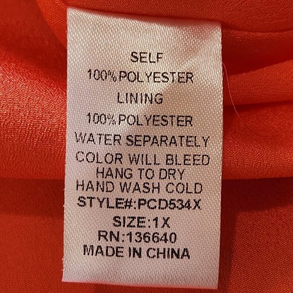 L'ATISTE By Amy Floral Chiffon Midi Dress Plus 1X Peach Pink Front Lacing Accent - Picture 9 of 9